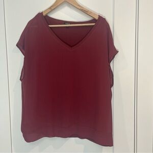 Women's Burgundy V-Neck Top
